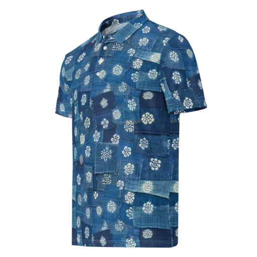 Sapphire Bloom on a Men's Slim Fit Polo Shirt