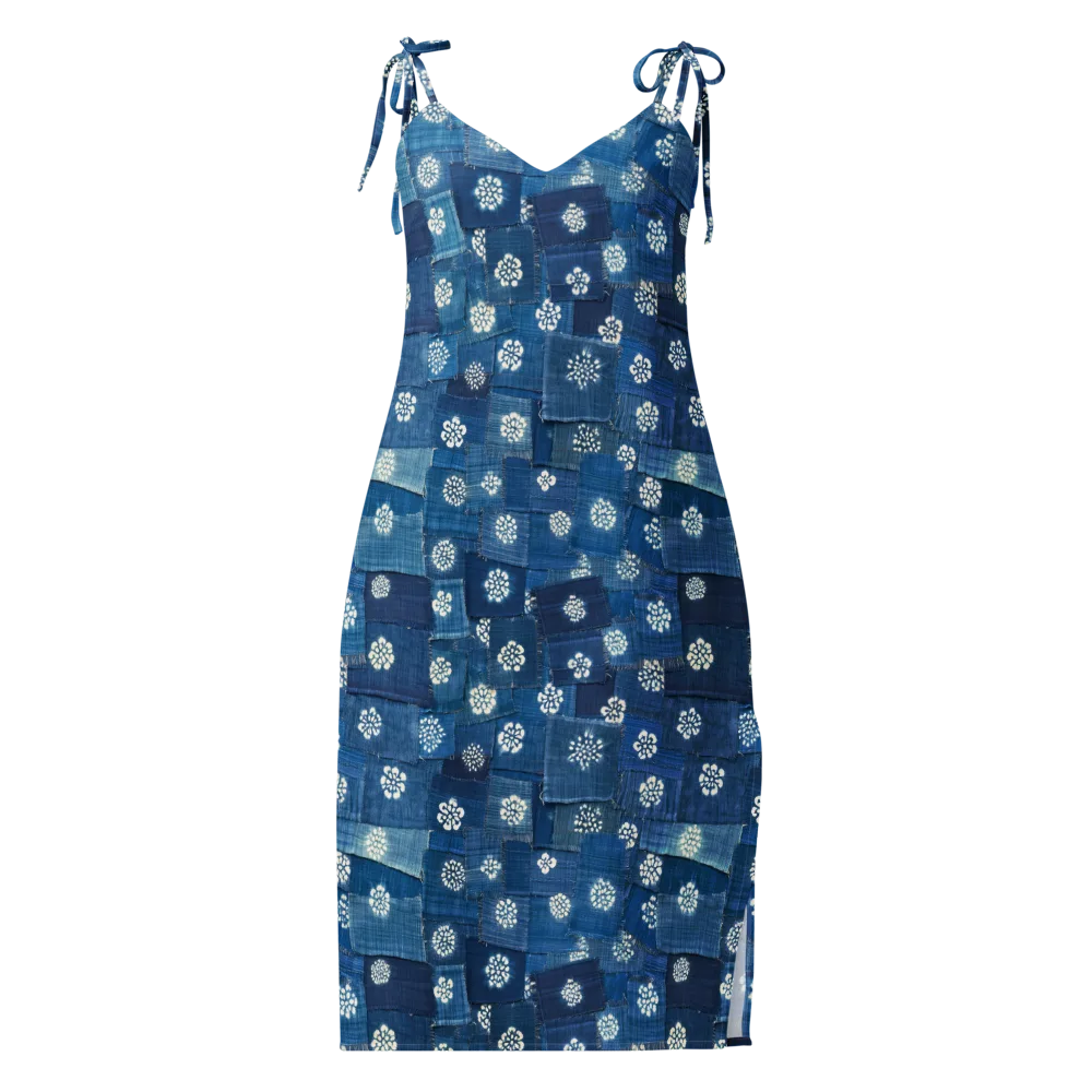 Sapphire Bloom on Slip Dress — Front