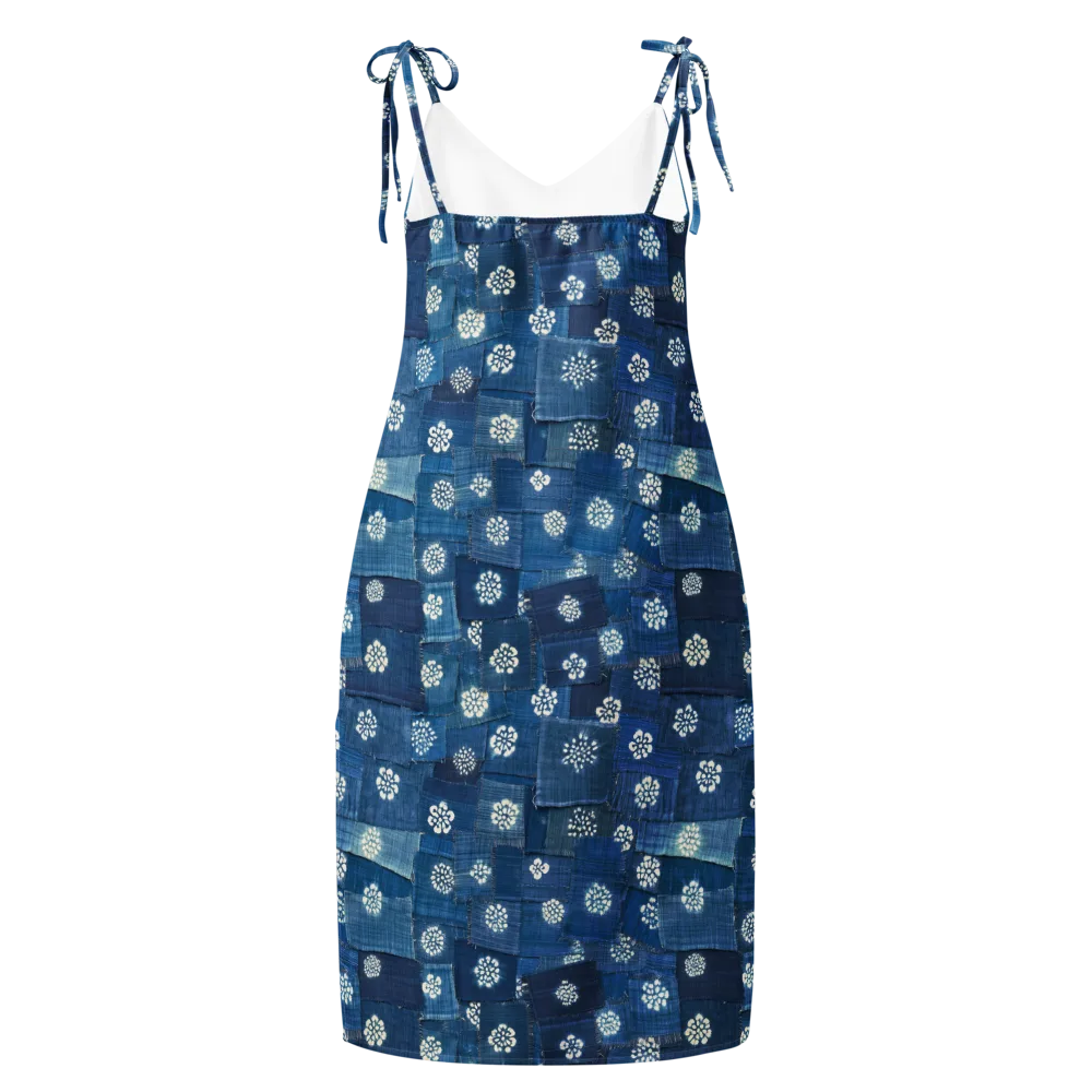 Sapphire Bloom on Slip Dress — Back