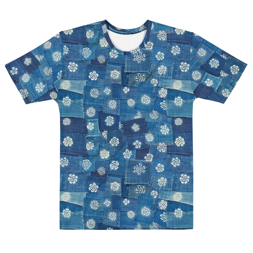 Sapphire Bloom on Men's Cotton Crew Neck T-Shirt — Front