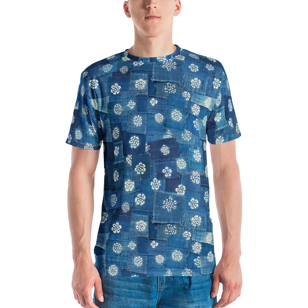 Sapphire Bloom on Men's Crew Neck T-Shirt — Front