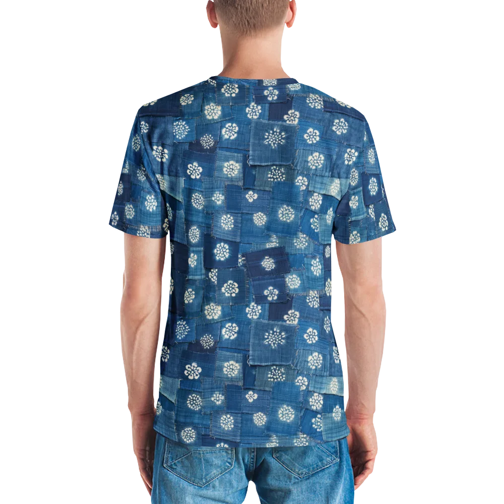 Sapphire Bloom on Men's Crew Neck T-Shirt — Back