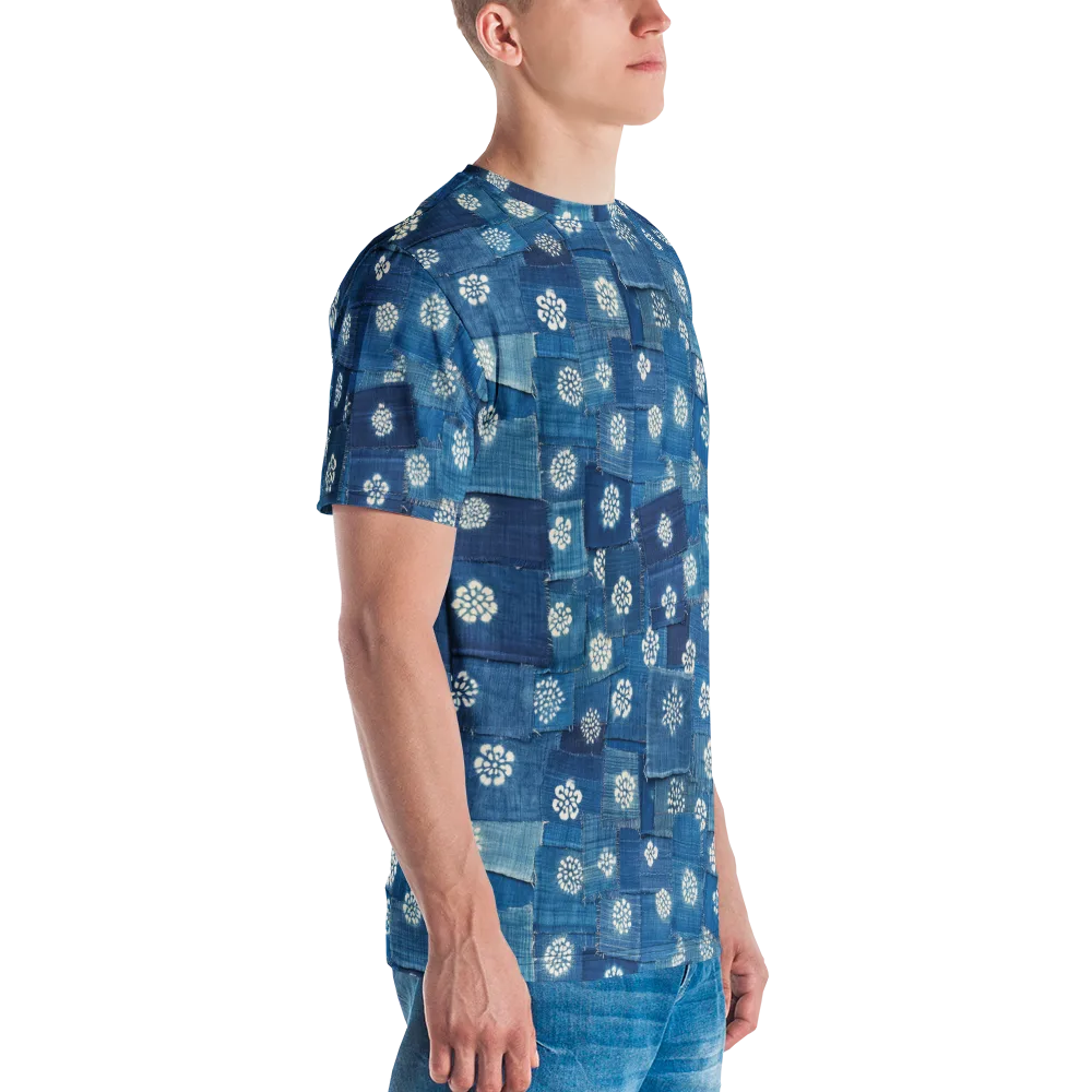 Sapphire Bloom on Men's Crew Neck T-Shirt — Right