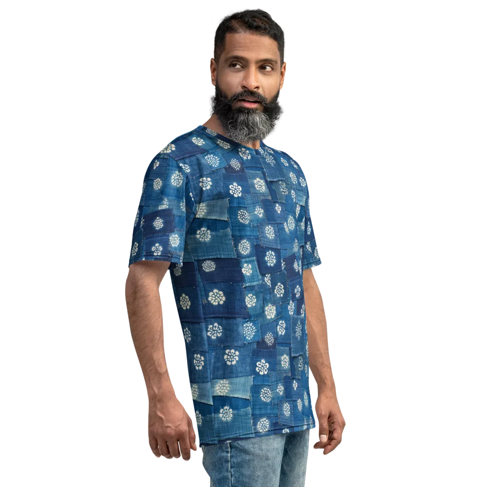 Sapphire Bloom on Men's Crew Neck T-Shirt — Right