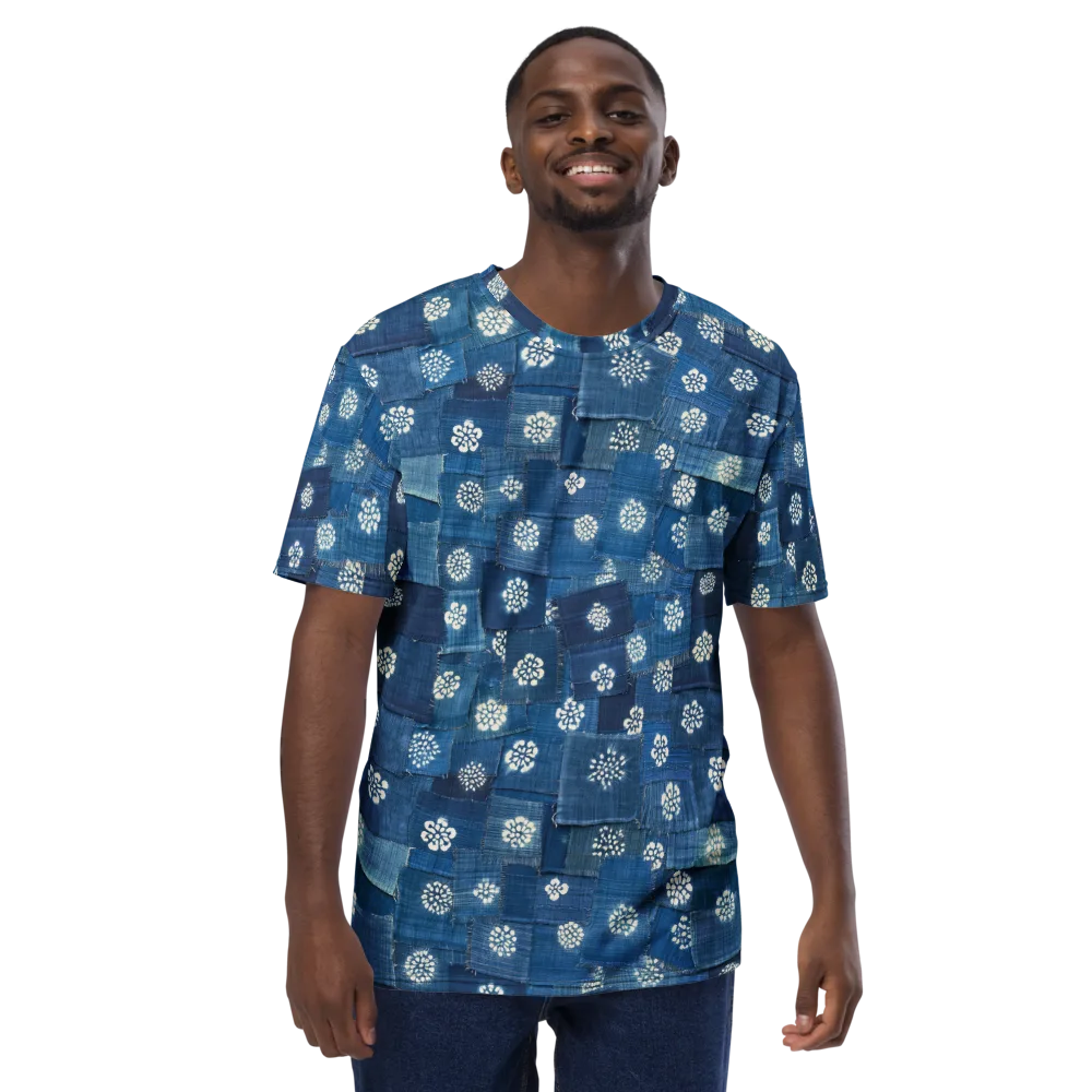 Sapphire Bloom on Men's Crew Neck T-Shirt — Front