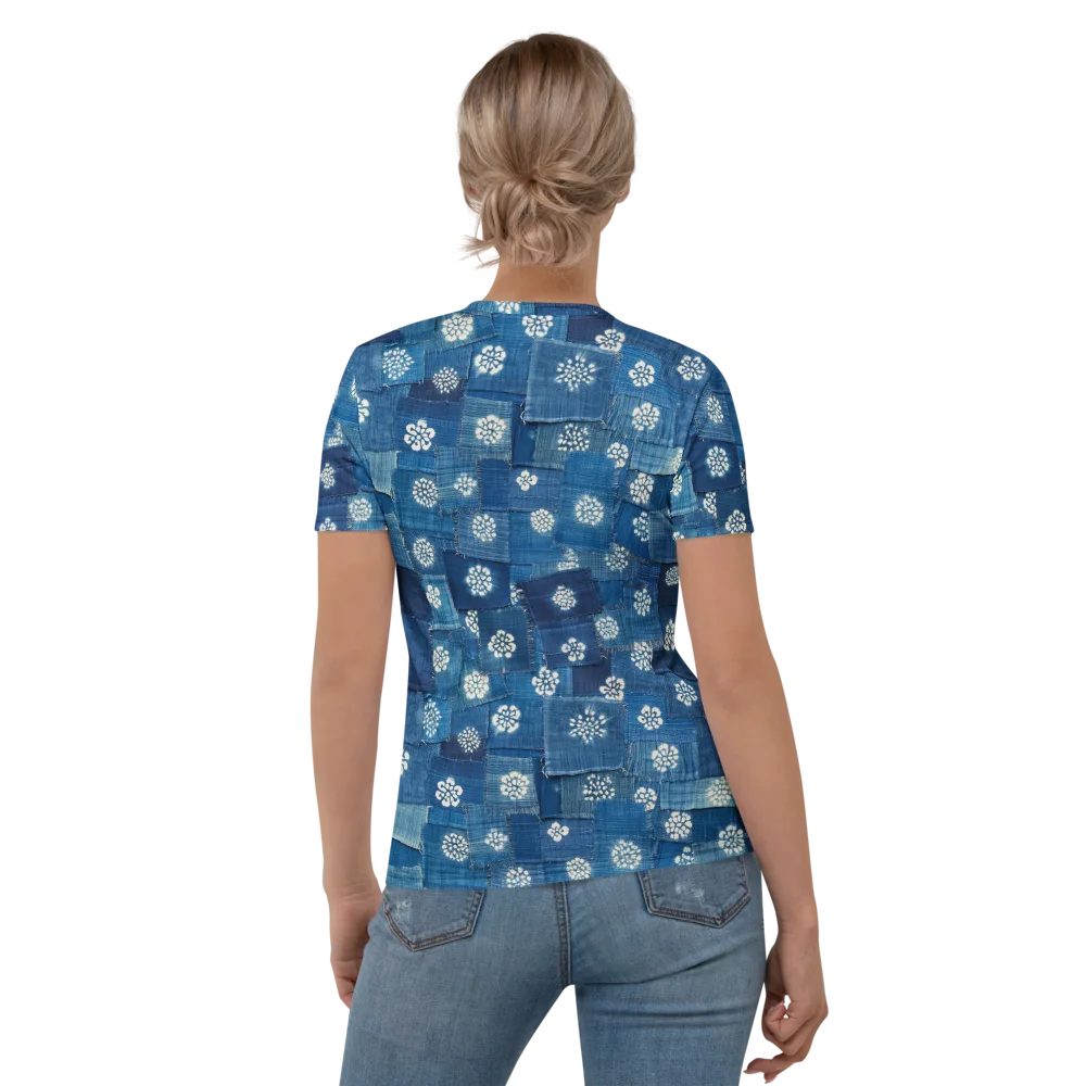 Sapphire Bloom on Women's Crew Neck T-Shirt — Back