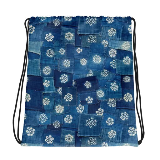 Sapphire Bloom on a Drawstring Bag