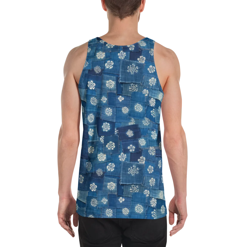 Sapphire Bloom on Men's Tank Top — Back