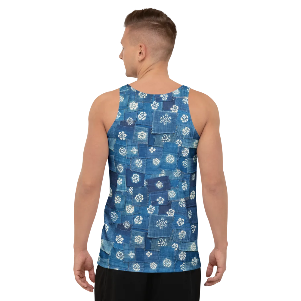 Sapphire Bloom on Men's Tank Top — Back