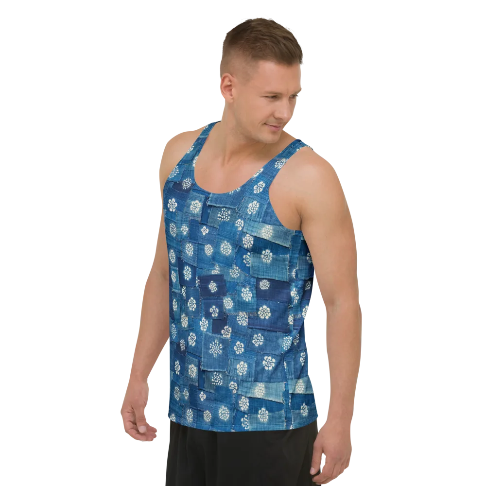 Sapphire Bloom on Men's Tank Top — Left Front