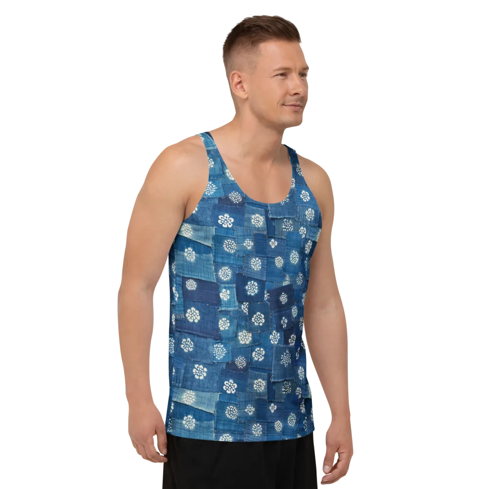 Sapphire Bloom on Men's Tank Top — Right Front