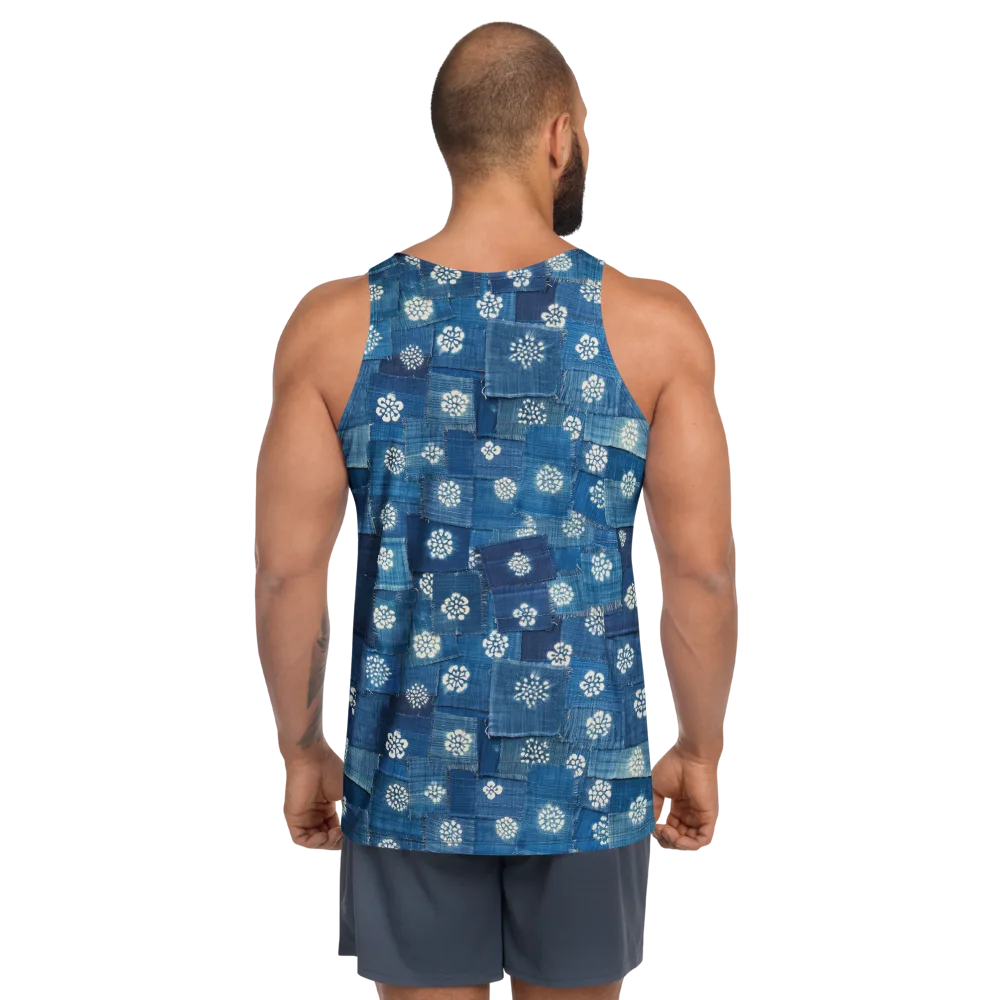 Sapphire Bloom on Men's Tank Top — Back