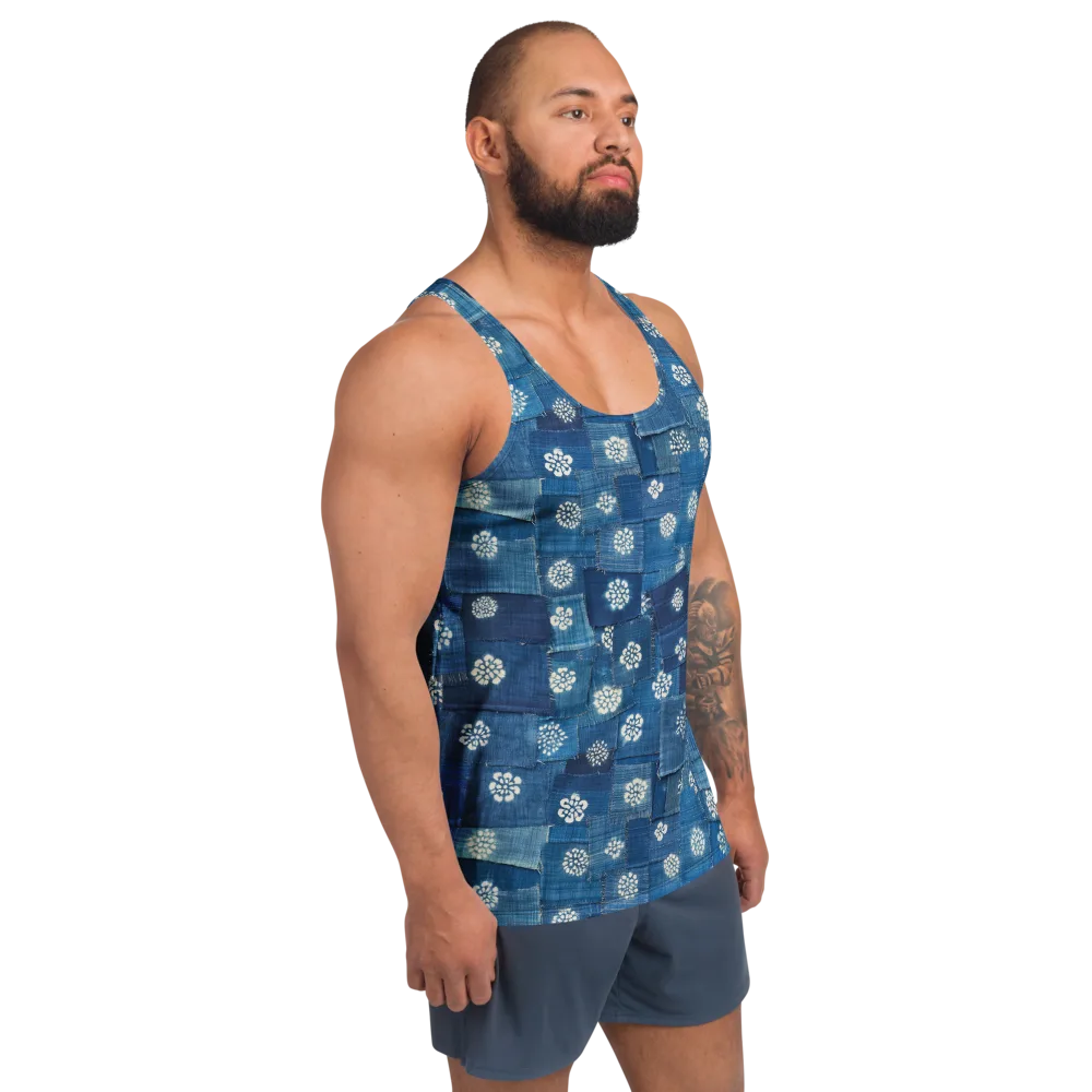 Sapphire Bloom on Men's Tank Top — Right Front