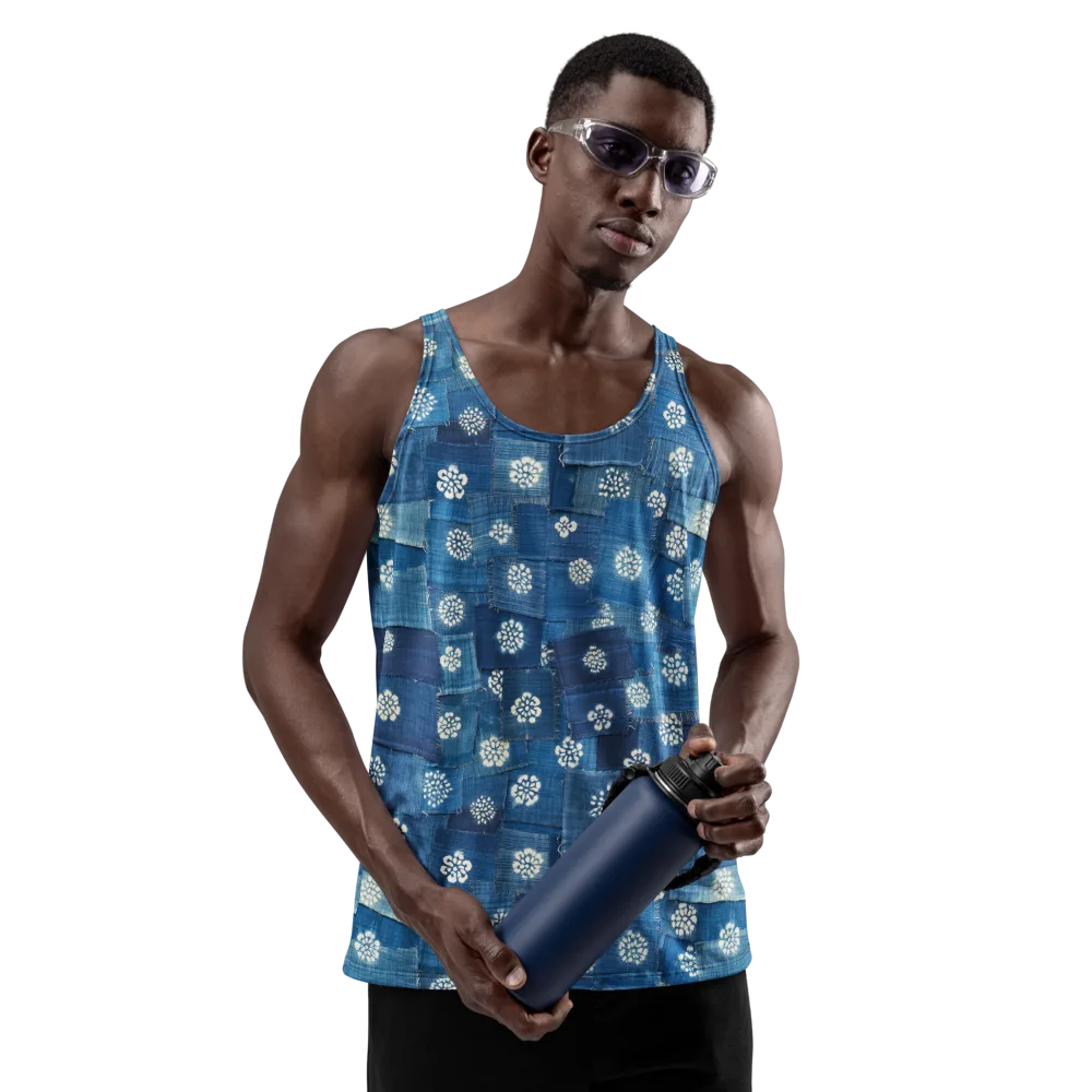 Sapphire Bloom on Men's Tank Top — Front