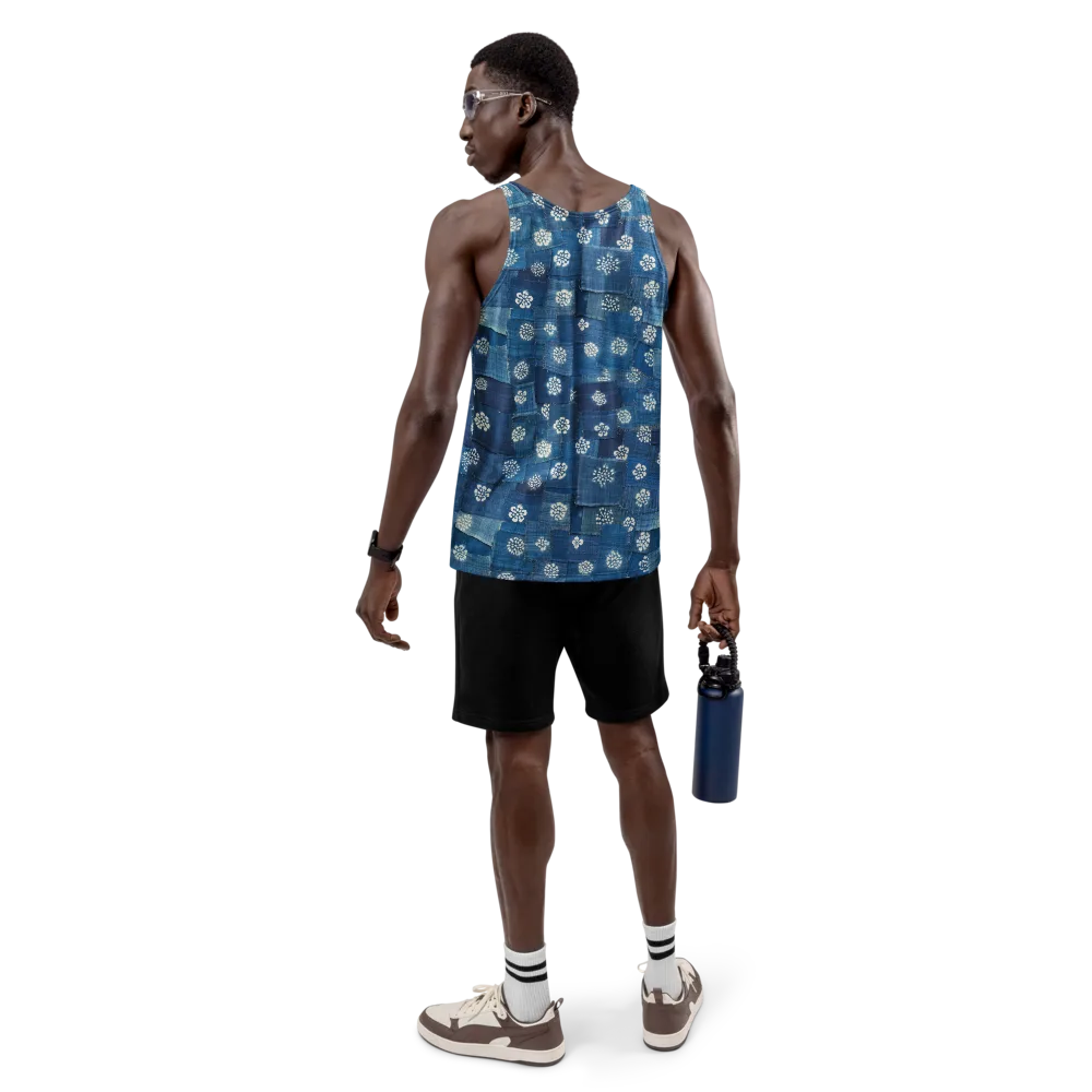 Sapphire Bloom on Men's Tank Top — Back