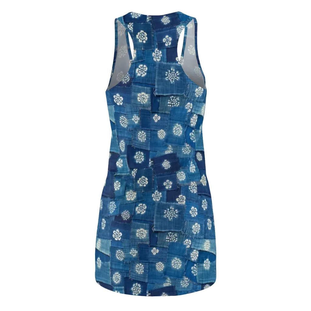 Sapphire Bloom on Racerback Dress — Back