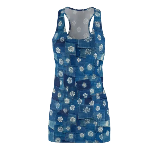 Sapphire Bloom on a Racerback Dress