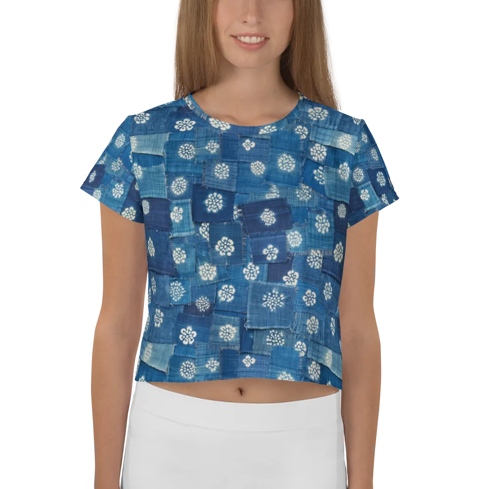 Sapphire Bloom on Crop Tee — Front