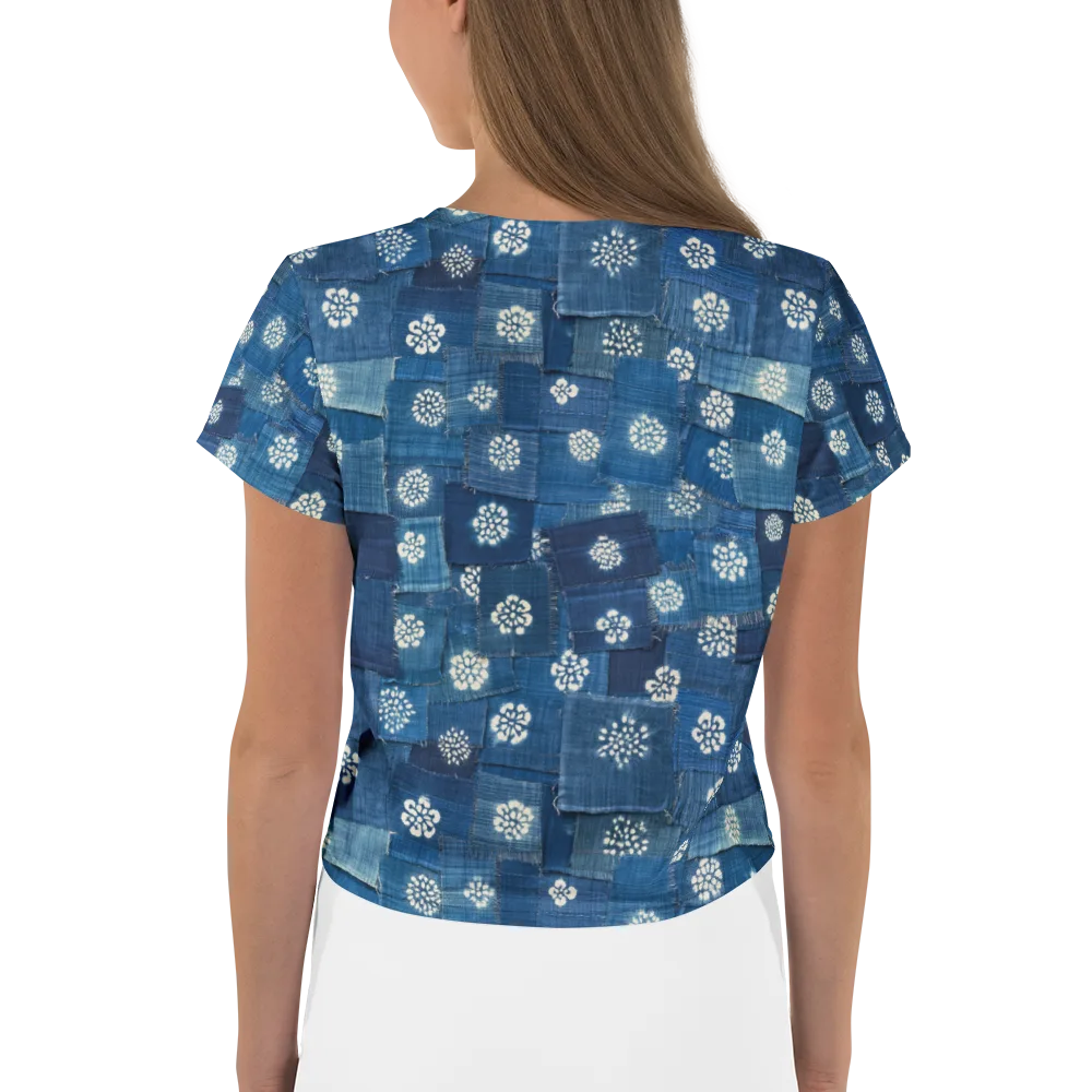 Sapphire Bloom on Crop Tee — Back