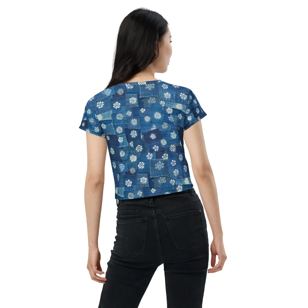 Sapphire Bloom on Crop Tee — Back