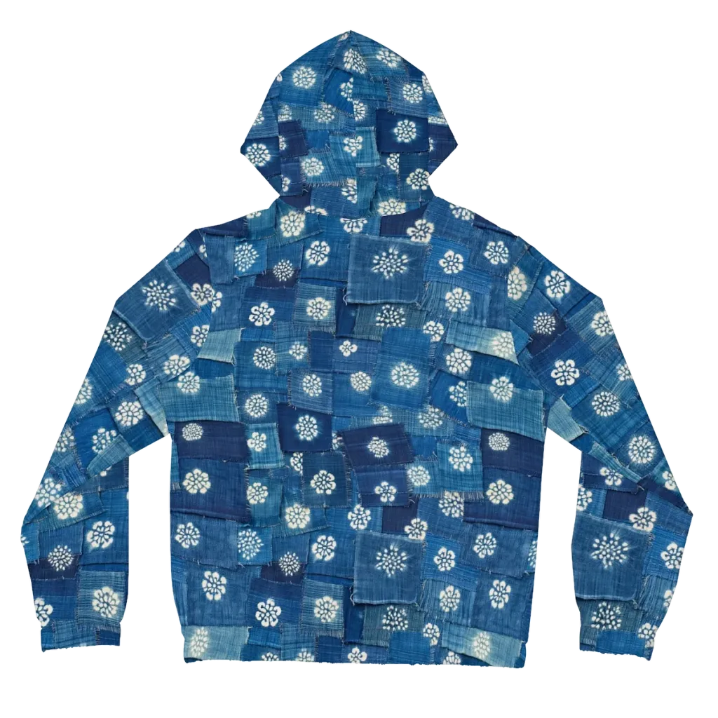 Sapphire Bloom on Women's Full-Zip Hoodie — Back