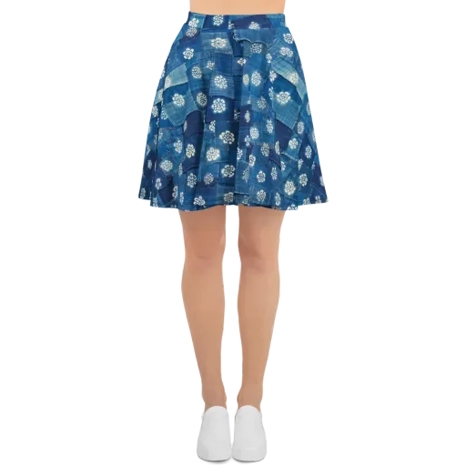 Sapphire Bloom on a Skater Skirt