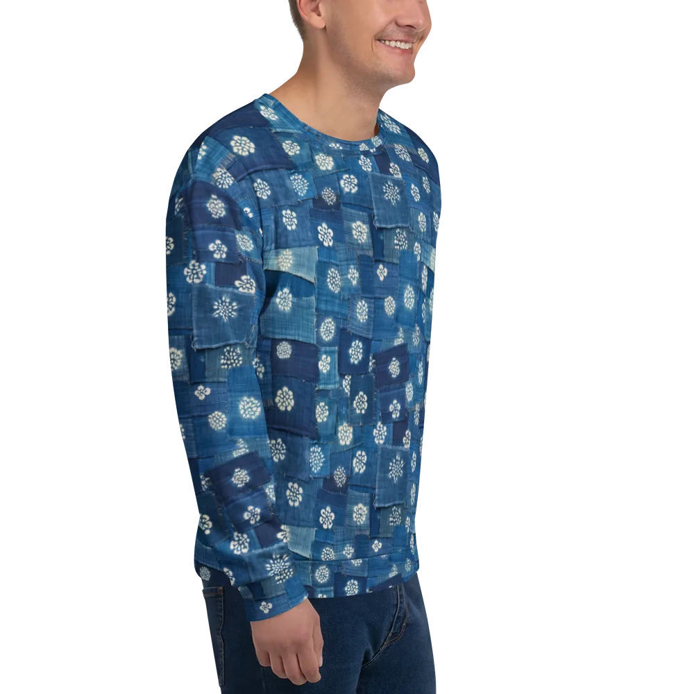 Sapphire Bloom on Sweatshirt — Right Front