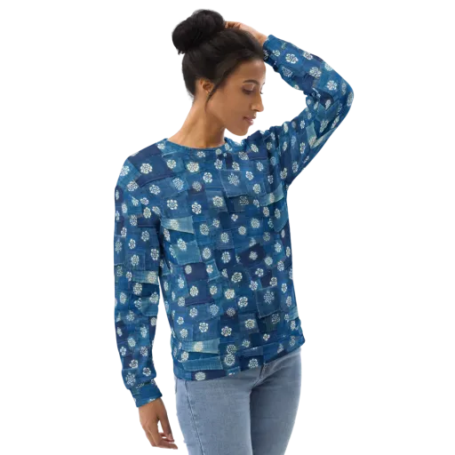 Sapphire Bloom on a Sweatshirt