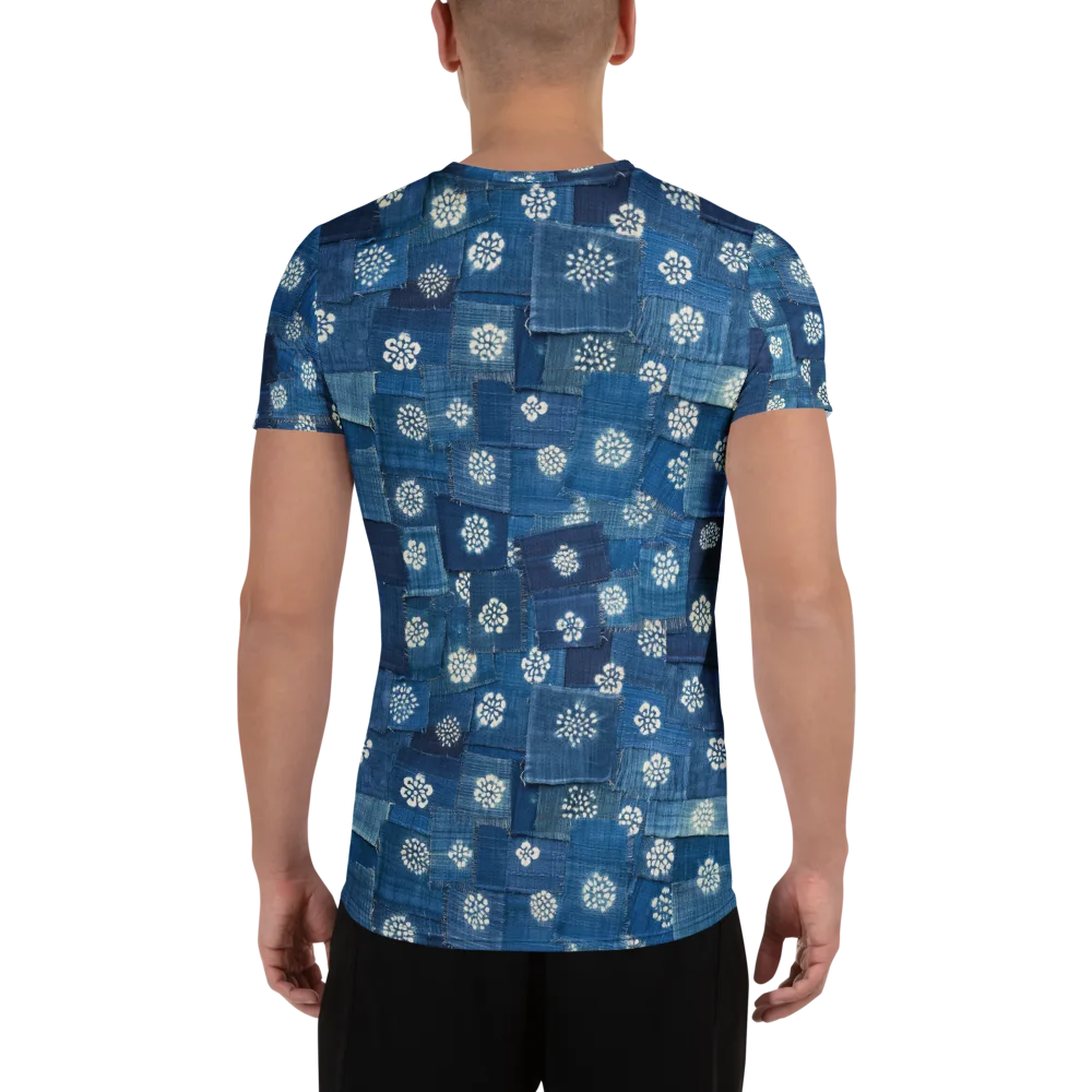 Sapphire Bloom on Men's Athletic T-Shirt — Back