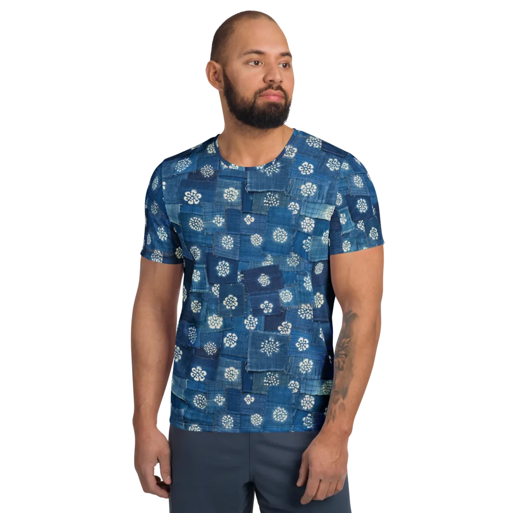Sapphire Bloom on Men's Athletic T-Shirt — Front