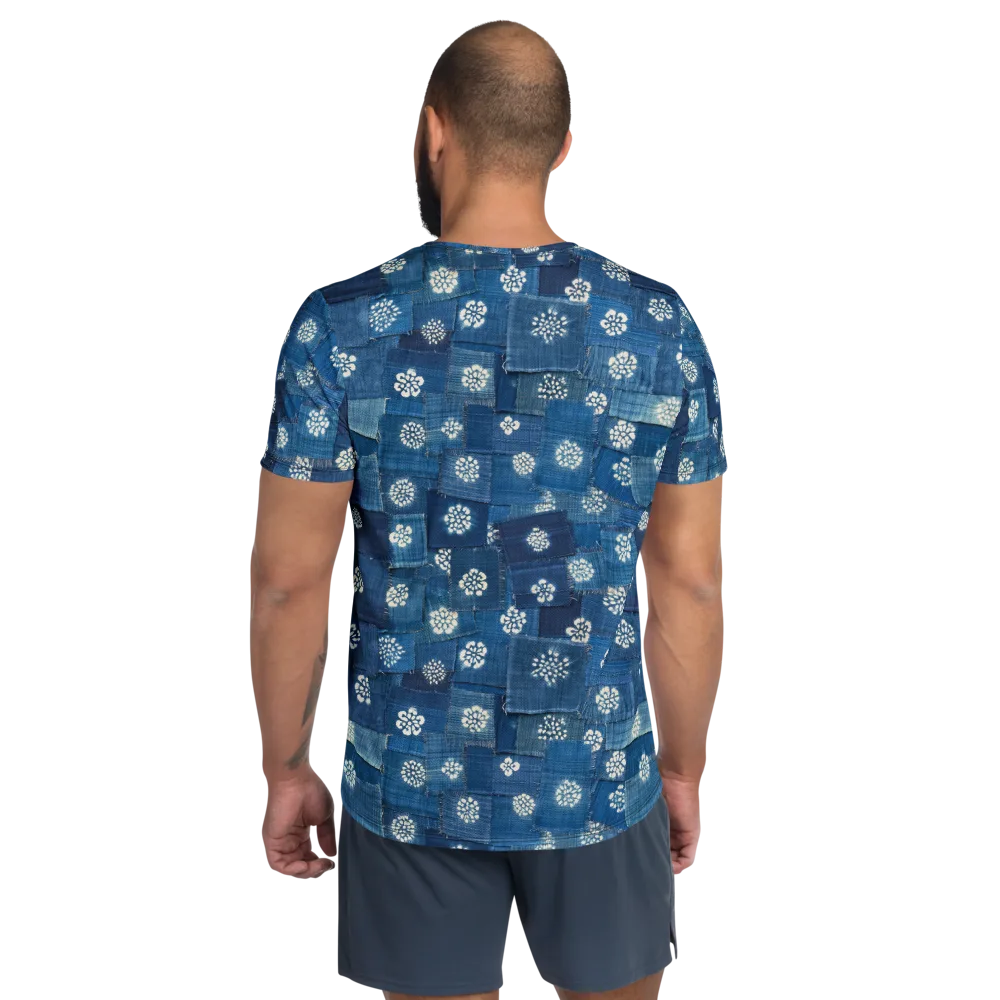 Sapphire Bloom on Men's Athletic T-Shirt — Back