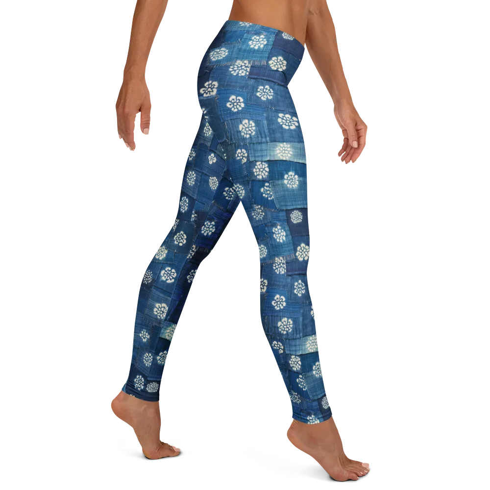 Sapphire Bloom on Leggings — Right