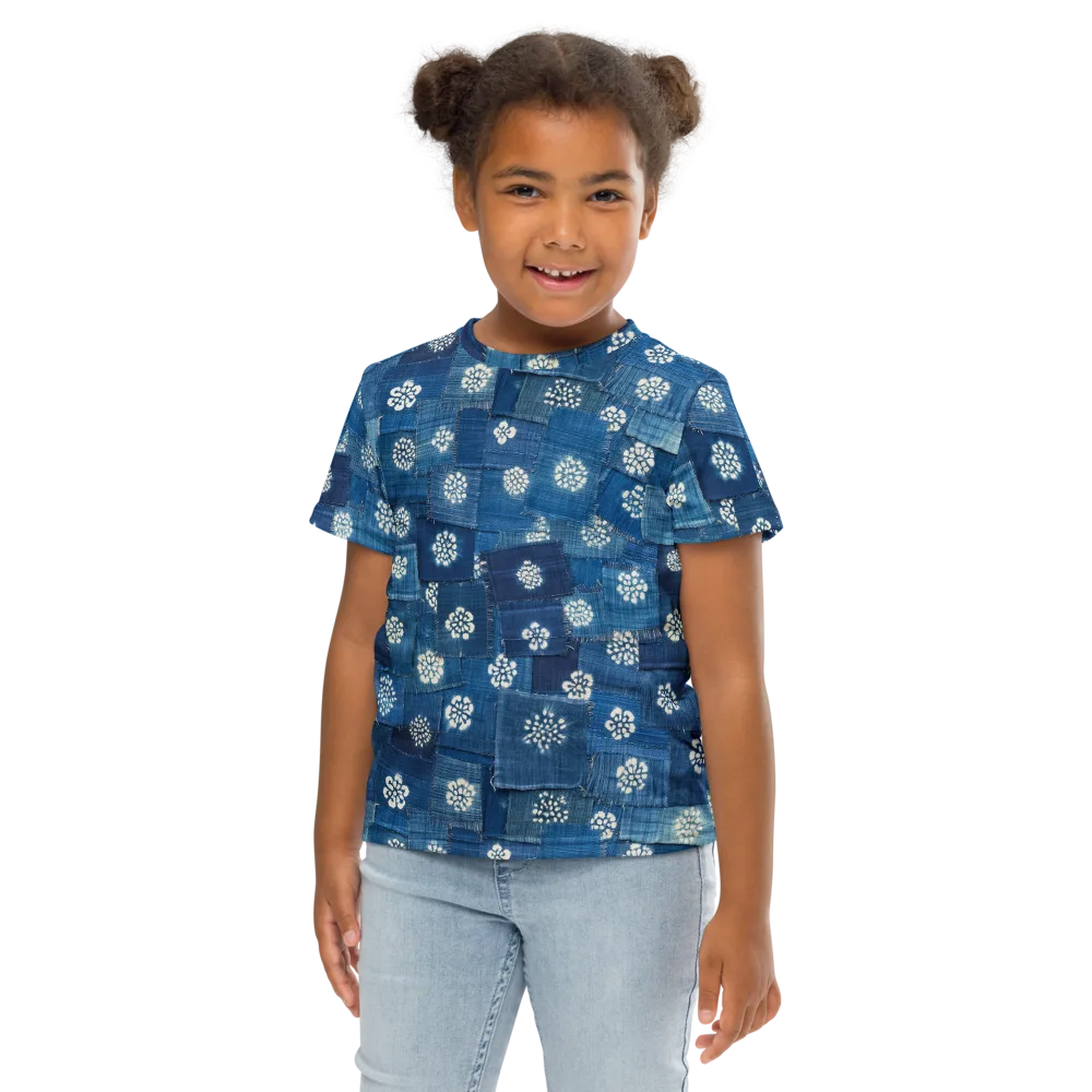 Sapphire Bloom on Kids Crew Neck T-Shirt — Front