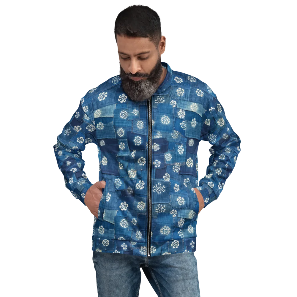 Sapphire Bloom on Bomber Jacket — Front