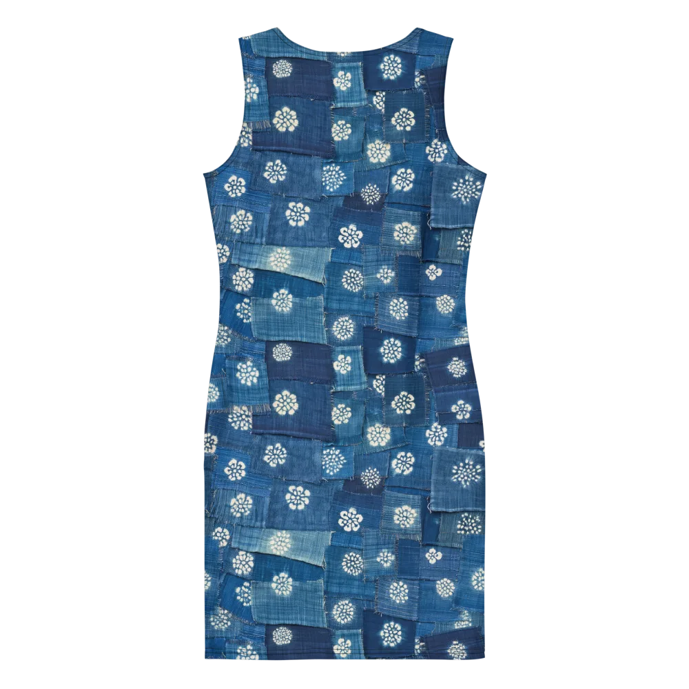 Sapphire Bloom on Bodycon Dress — Back