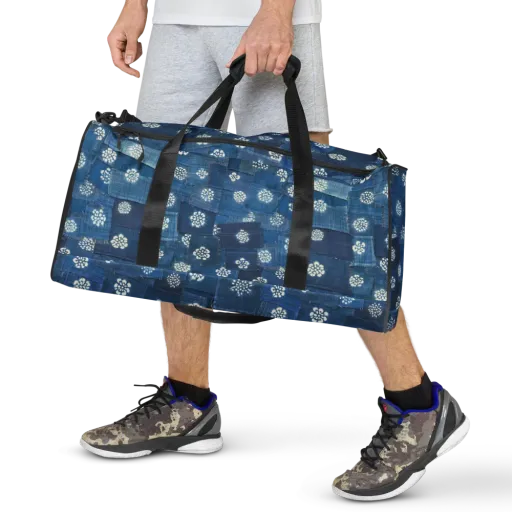 Sapphire Bloom on a Duffle Bag