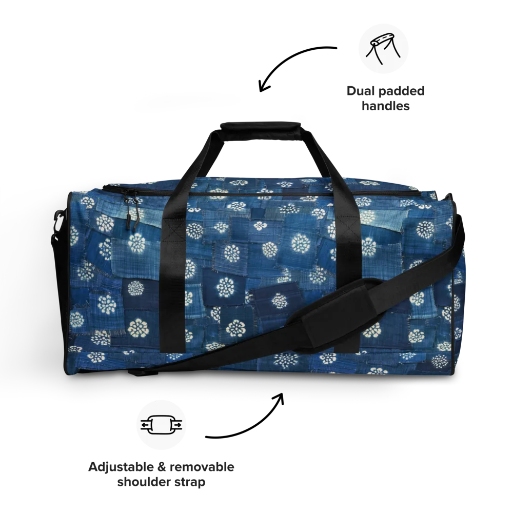 Sapphire Bloom on Duffle Bag — Front