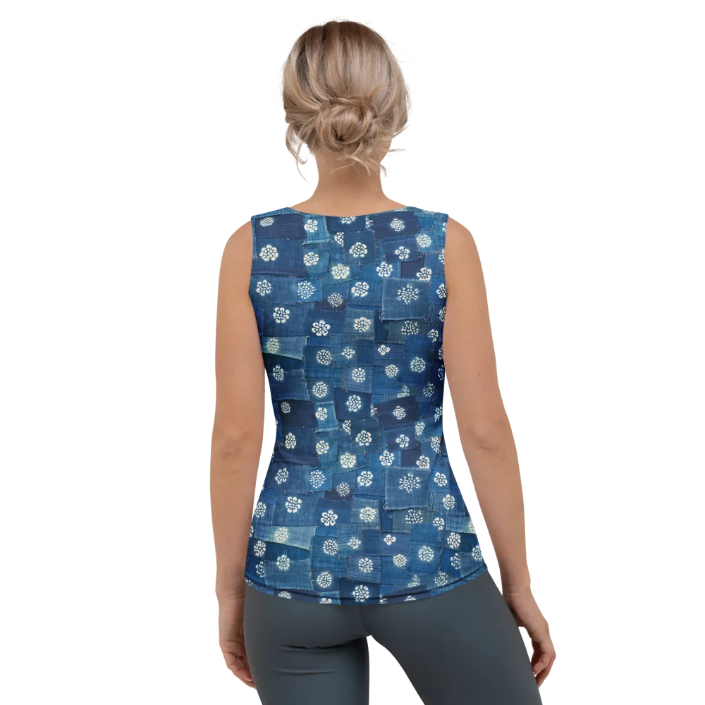 Sapphire Bloom on Women's Tank Top — Back