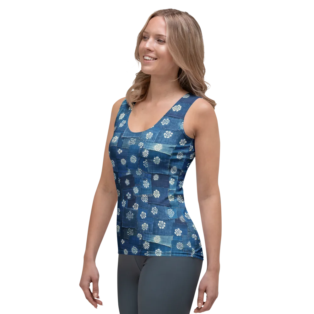 Sapphire Bloom on Women's Tank Top — Left Front
