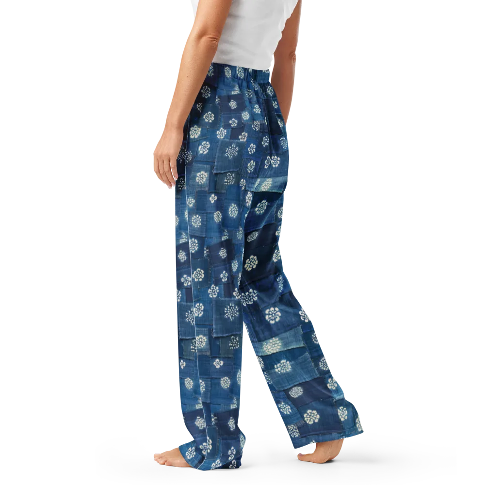 Sapphire Bloom on Women's Pajama Pants — Left