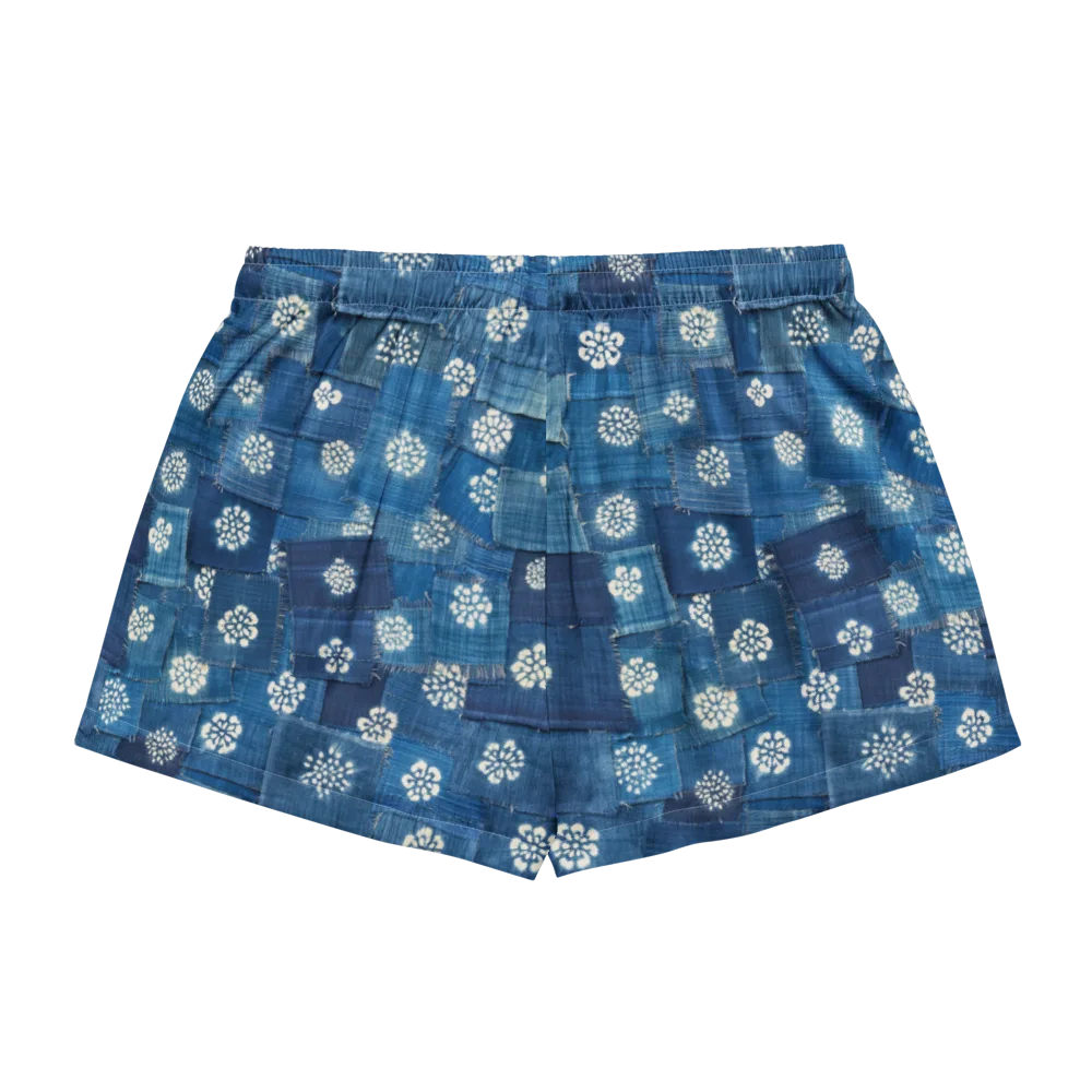 Sapphire Bloom on Women's Pajama Shorts — Back