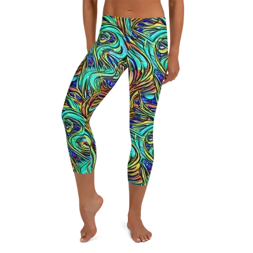 Cobalt Flow on a Capri Leggings