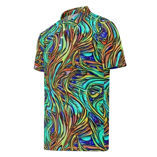 Cobalt Flow on a Men's Slim Fit Polo Shirt