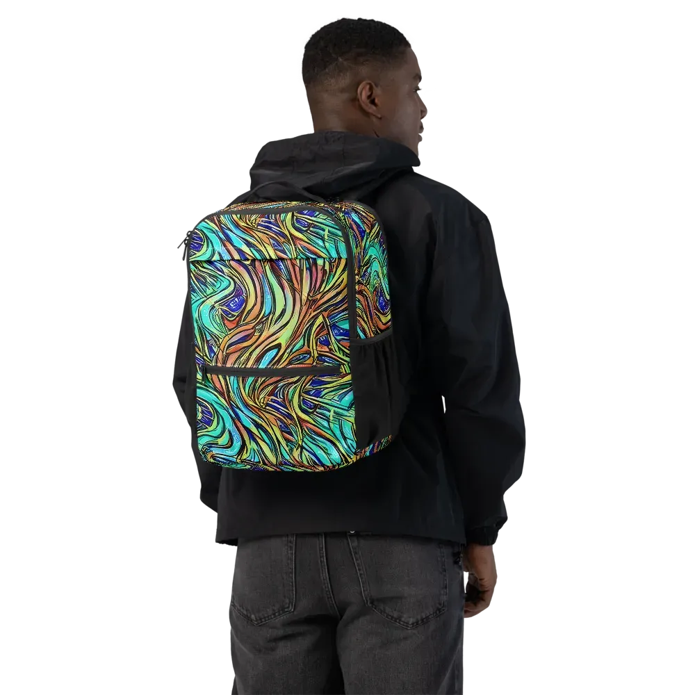 Cobalt Flow on Utility Backpack — Back