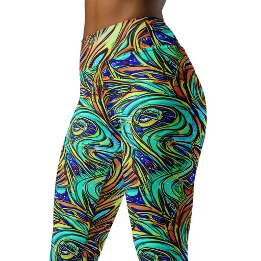 Cobalt Flow on a Yoga Leggings
