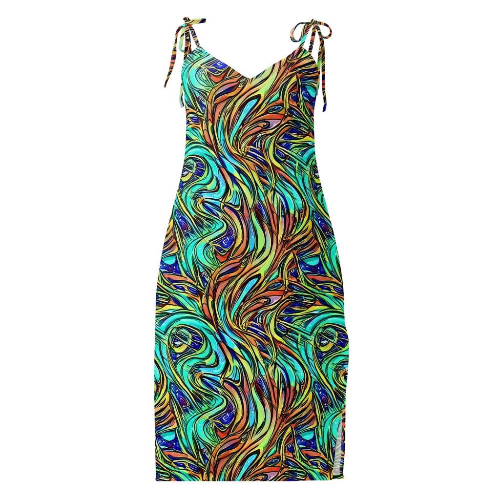 Cobalt Flow on Slip Dress — Front
