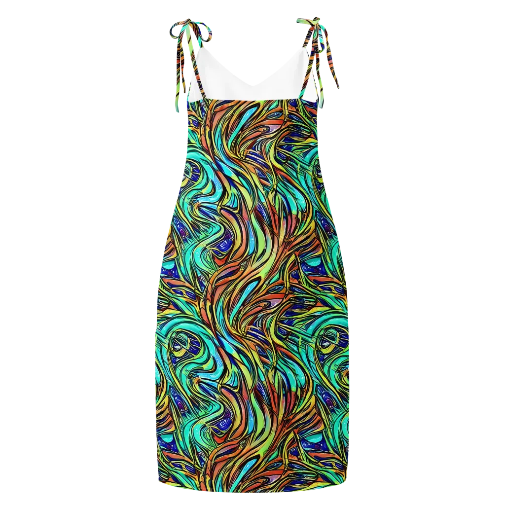 Cobalt Flow on Slip Dress — Back