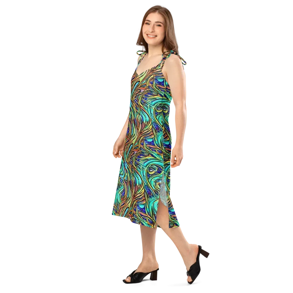 Cobalt Flow on Slip Dress — Left Front