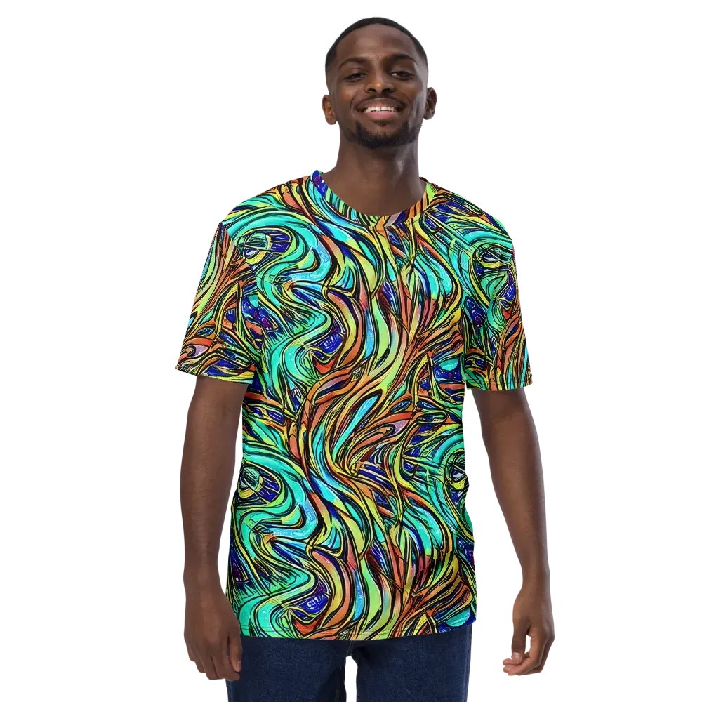 Cobalt Flow on Men's Crew Neck T-Shirt — Front