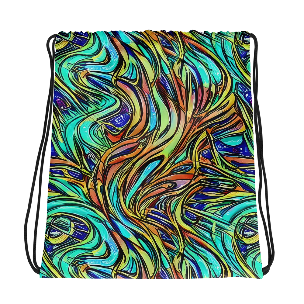 Cobalt Flow on Drawstring Bag — Photo